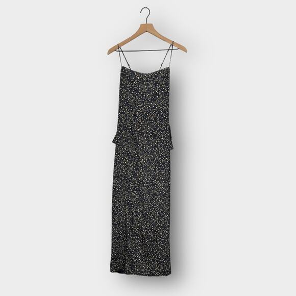 J.Crew Ruffle-Back 100% Silk Maxi Dress in Starry Sky Print Size 8 NEW - Picture 2 of 8
